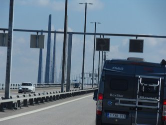 Over de brug Denemarken naar Zweden